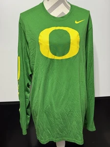 Oregon Ducks XL grün & gelb gestreift Nike Dri-FIT Langarmshirt Performance - Bild 1 von 9
