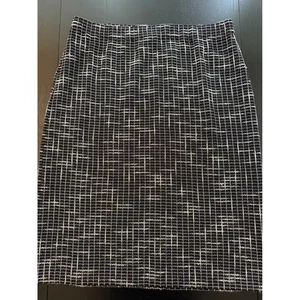 Falda lápiz Pull-On colección St. John para mujer talla 8 negra/blanca longitud media EE. UU. - Imagen 1 de 8