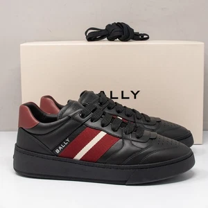 Zapatillas bajas Bally Rebby de cuero a rayas negras/rojas, para hombre 9 EE. UU. (42 UE) - Imagen 1 de 8