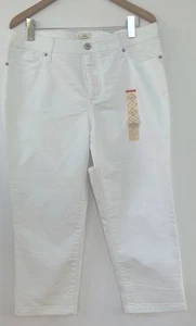 St. John's Bay Damen Crop Jeans weiß GR. 16 Straight Fit Secretly Slender NEU - Bild 1 von 8