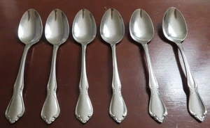 Oneida Chateau Set of 6 Teaspoons Oneidacraft Deluxe Stainless Flatware H - Picture 1 of 6