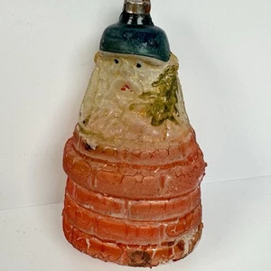Antique German Figural Santa in Round Chimney Glass Christmas Ornament 3.5" - Picture 1 of 9