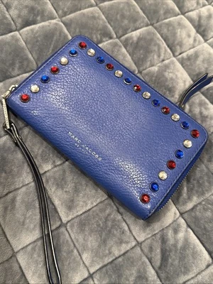Cartera MARC JACOBS Cuero Azul Cristal Tachonado ¡RARA!! Foto 1 de 4