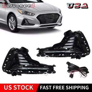 Front Bumper Fog Light Lamps For 2018-2019 Hyundai Sonata Driver Passenger Side - Picture 1 of 14