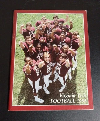 1983 Virginia Tech Football Hokies Team Sports Media Guide Program Bruce Smith Foto 1 de 4