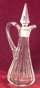 EAPG Pretty FLUTED MOLD BLOWN GLASS CRUET Orig Stopper - Picture 1 of 1