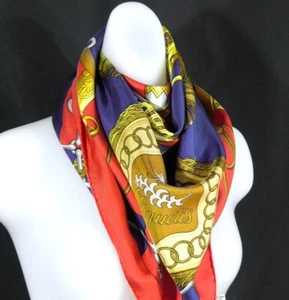 HERMES Large Scarf Carre 90 silk cleaned D383 - Picture 1 of 17