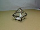 Small Diamond Shaped Brass and Glass Trinket Box