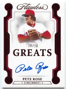 2022 Panini Flawless Pete Rose Greats Autograph Ruby Auto #20/20