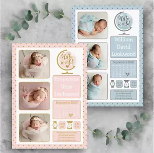 Personalisierte Foto Neu Baby Dankeskarten Geburtstag Dankeschön Notizen mit Foto - Bild 1 von 49