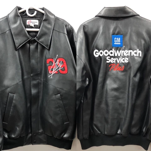 VTG Kevin Harvick #29 NASCAR Racing Jacket Faux Leather GOODWRENCH Rare Size L Cover