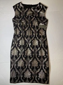 Donna Ricco New York Party Dress Sz 10 Metallic Gold/Black NWT - Picture 1 of 12
