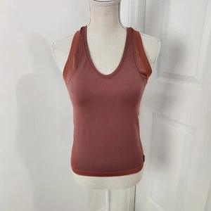 Athleta Tank Top Womens M Brown Allyson Felix Legend Shine Seamless Fitted - Picture 1 of 14