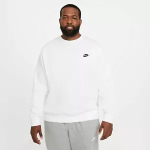 Nike Sportswear Club Fleece weiß/schwarz BV2662-100 Herren Crew Größe XL - Bild 1 von 8