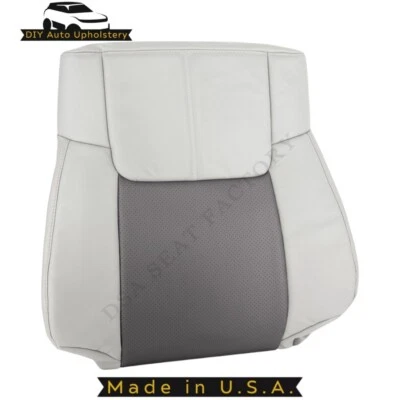 Cubierta de asiento superior de pasajero gris 2 tonos para Jeep Commander XK 2006-2010 de cuero sintético Foto 1 de 4