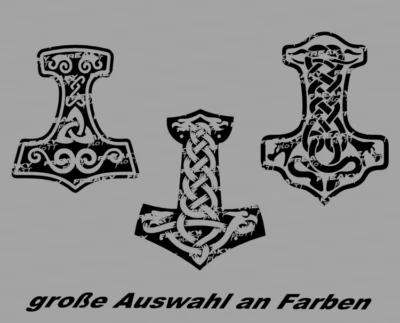 THOR HAMMER Aufkleber Hologramm Auto Motorrad Sticker Viking Wikinger Odin