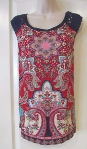 Bila Women's Printed Lace Tank Top Red Women's Sz. S-M NWT MSRP$39 - Picture 1 of 5