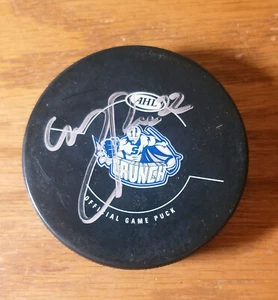 Matthew Peca #22 Signed Hockey Puck Syracuse Crunch Tampa Bay Lightning Montreal - Picture 1 of 4