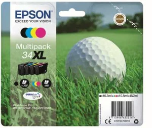 Genuine Epson 34XL Multipack Golf BaIl Ink for WF-3720DWF & WF-3725DWF Printers - Picture 1 of 3