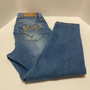 Suzanne Betro Denim Jeans Womens Size 10 Skinny Cropped Distressed Floral Med - Picture 1 of 10