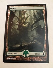 MTG Full Art Forest x1 Green Land 247 Zendikar Magic The Gathering Slight Play