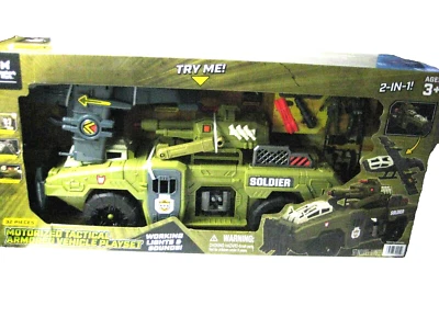 Motorized 2-N-1 Tactical Armored Soldier Force Vehicle 32 Pc. Playset NEW IN BOX - Image 1 of 4
