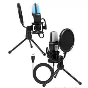 Microphone Mic Kit Broadcasting Singing Studio Recording Condenser For PC Laptop - Picture 1 of 22