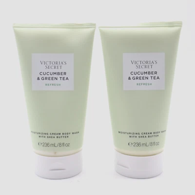 Victoria’s Secret Cucumber & Green Tea Moisturizing Cream Body Wash 8oz - 2pack - Image 1 of 4