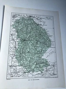 1923: Map Of Lincolnshire Lincoln Sunset Welland Stamford Mill Vintage Print - Picture 1 of 15