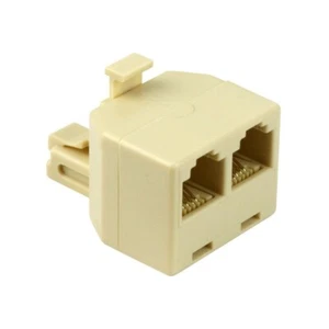 Skywalker Telephone T-Adapter, Single to Dual Jack for 4-Conductor Wire (Ivory) - Picture 1 of 5