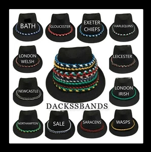 Hand Made Premiership Rugby Union 26 Inch Braided Paracord Adjustable Hat Bands  - Picture 1 of 25