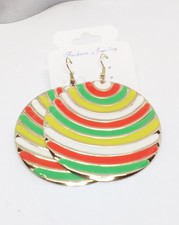 Bright Coloured Retro Style Large Disc earrings