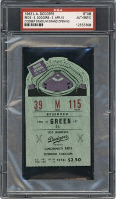 1962 DODGERS STADIUM GRAND OPENING/1ST GAME @ CHAVEZ RAVINE FOR DODGERS 4/10 PSA - Image 1 of 4