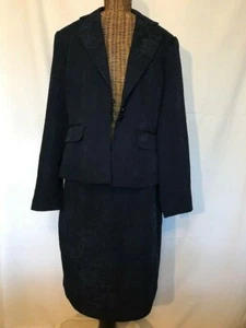 STANLEY BLACKER - DARK BLUE LONG SLEEVE SKIRT SUIT - 10P - Picture 1 of 6