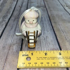 Lenox Ivory China Standabouts Snowman Drummer Ornament Band Musician Pastel Pink - Picture 1 of 9