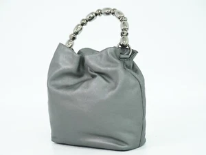 CHRISTIAN DIOR Maris Pearl Leather Handbag Gray - Picture 1 of 9
