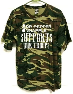 DR PEPPER SNAPPLE "Supports Our Troops" Men Military Camo T-Shirt M Code V NEW - Picture 1 of 6