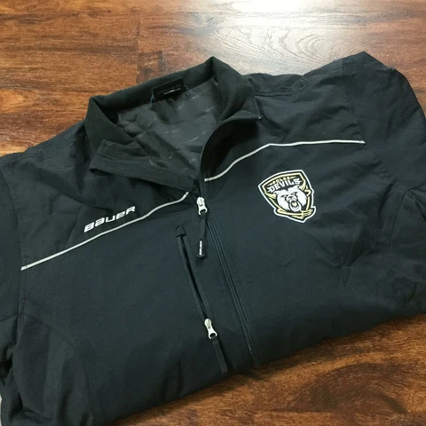 BAUER Full Zip Up Black NEW JERSEY DEVILS NHL Windbreaker Jacket Men's Size L Cover