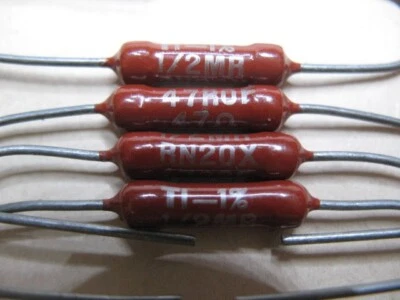 Qty. 25 Texas Instruments RN20X  47 Ohms 1% 1/2 Watt Resistors - Image 1 of 2