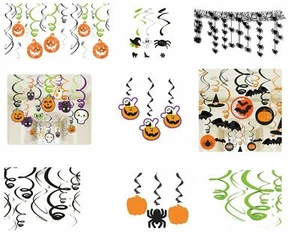 Halloween Party Hanging Swirl & Wall Party Decorations Pumpkins Witch Ghost - Picture 1 of 9