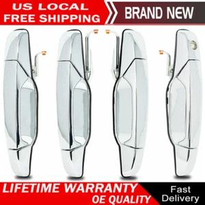 Chrome Front Rear Door Handle For 2007-2013 Cadillac Escalade ESV Silverado 1500 - Foto 1 di 17