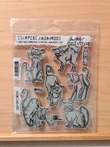 Stampers Anonymous CRAZY CATS CMS 251 Tim Holtz Collection Stamp Set - Picture 1 of 2