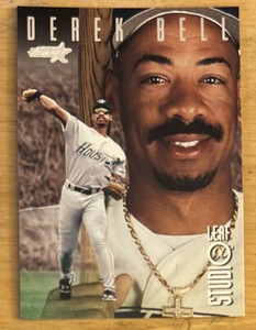 1996 Donruss Leaf Studio Derek Bell￼ ￼Baseball Card #107 Astros OF VG