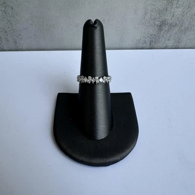 Natural Diamond Cluster Band in 14kt White Gold - 0.50ctw, Size 7, New - Image 1 of 4