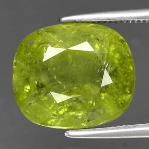 💎 6.96ct 11x9.5mm Cushion Natural Green Grossular Garnet - Mali Gemstone - Picture 1 of 4