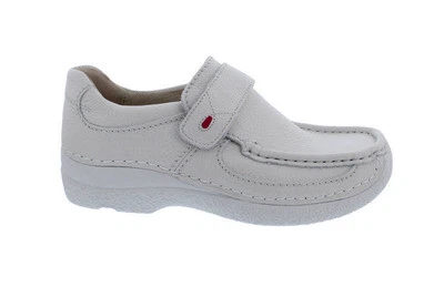 Wolky Roll Strap Halbschuh, Printed leather, Offwhite, Klettverschl. , 0622170-1