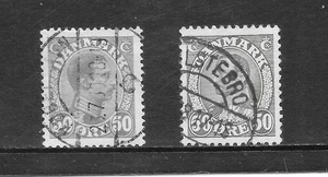 DÄNEMARK SCOTT 122 - 122a gebraucht ss - 1921/22 LT GRAU & OL GRAU AUSGABEN - Bild 1 von 2
