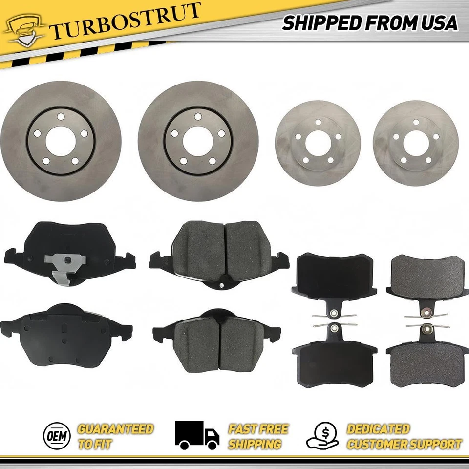 Front & Rear OE Brake Rotors Brake Pads Kit for 1996-1999 Audi A4 Quattro 2.8L - Image 1 of 1