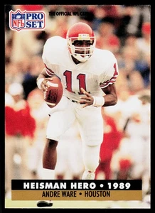 Tarjeta de fútbol americano Andre Ware, 1991 Pro Set, #38, Heisman Hero - Imagen 1 de 2
