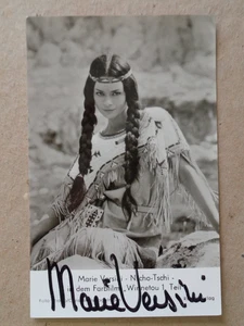 Winnetou Karl May Rüdel Postkarte Marie Versini original Autogramm Winnetou 1 - Bild 1 von 2